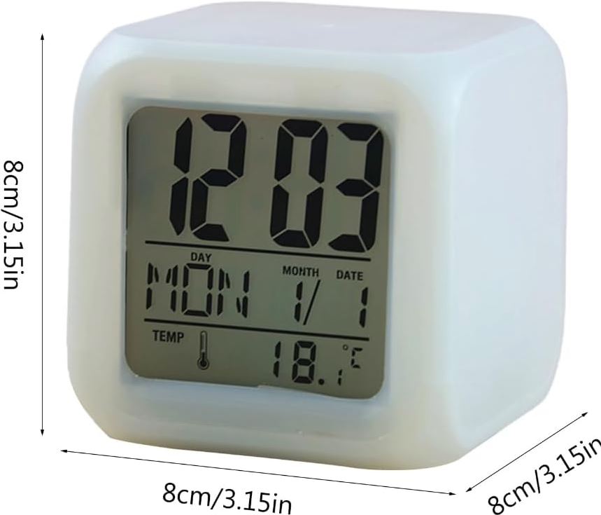 Reloj despertador digital con luces